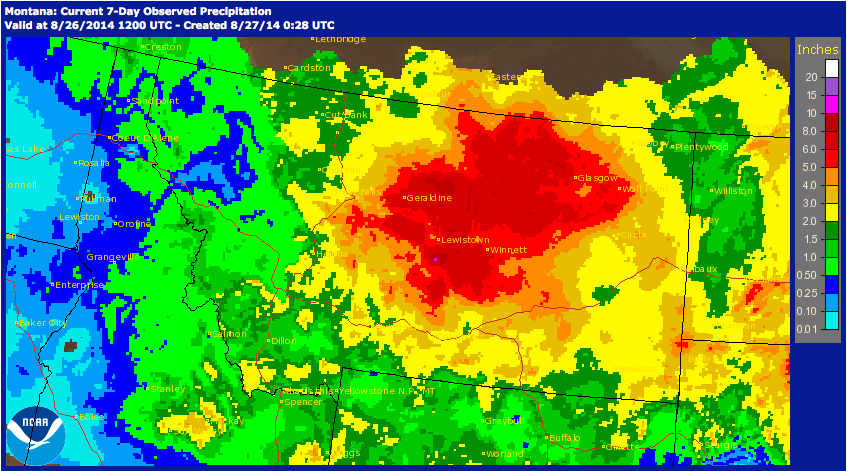 Observed 7-day rainfall