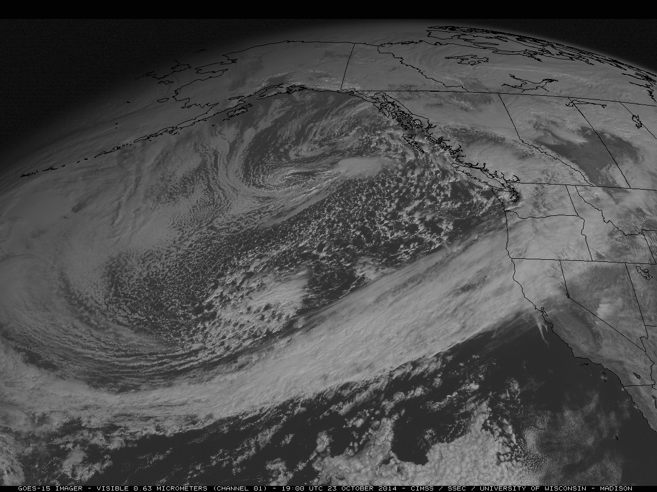 GOES-15 0.63 µm visible channel images