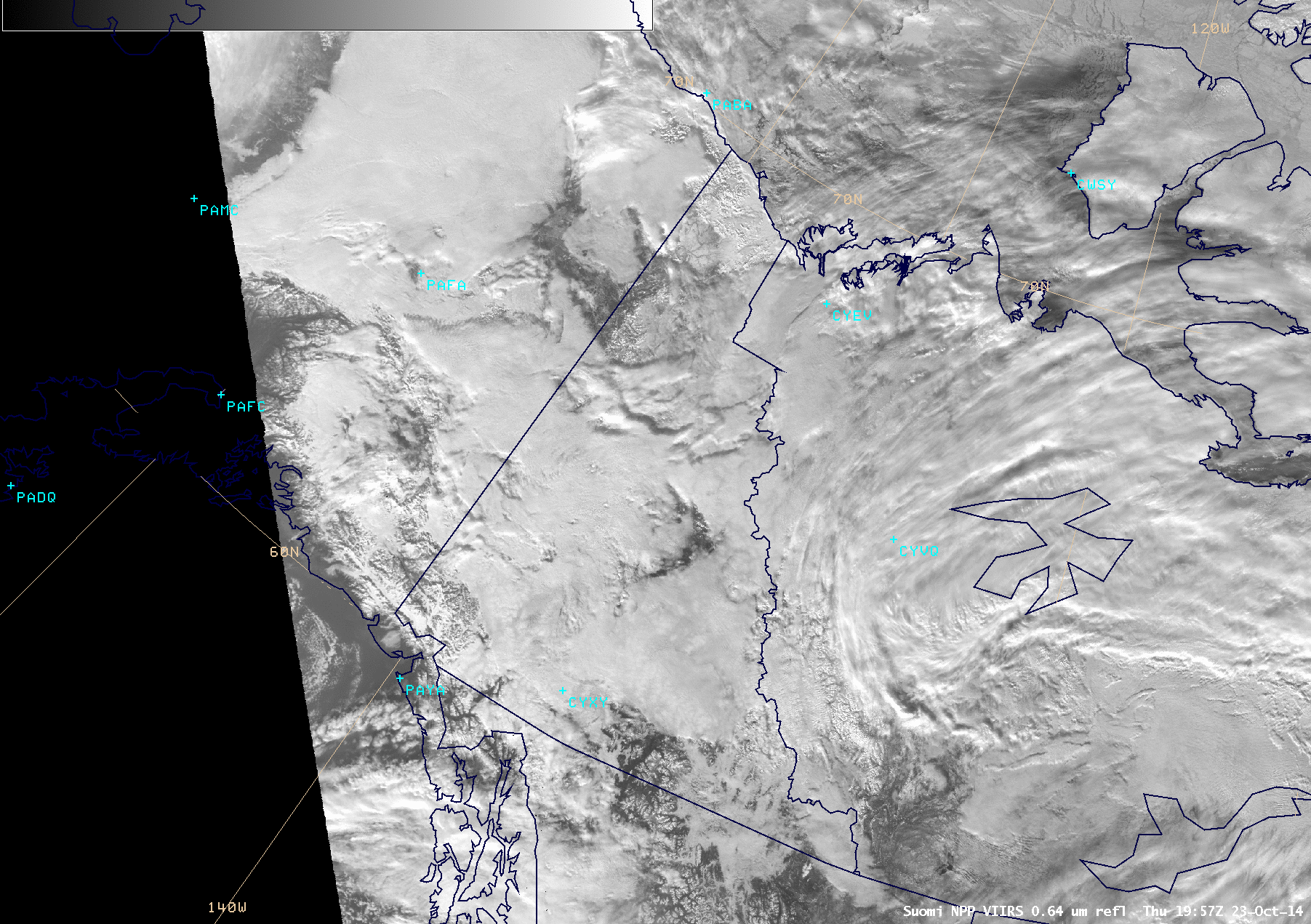 Suomi NPP VIIRS 0.64 µm visible channel images