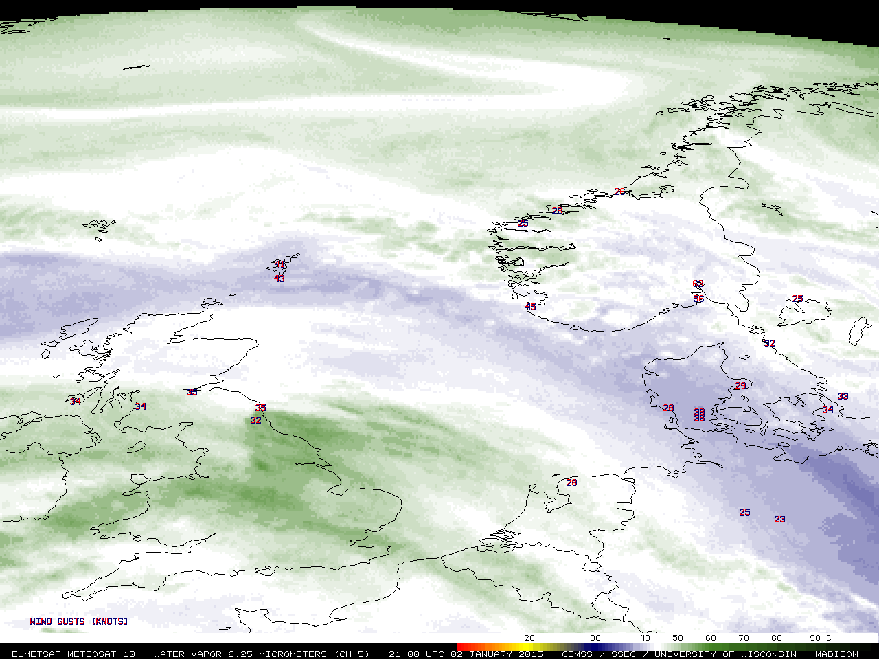 EUMETSAT Meteosat-10 6.25 µm water vapor channel images (click to play animation)