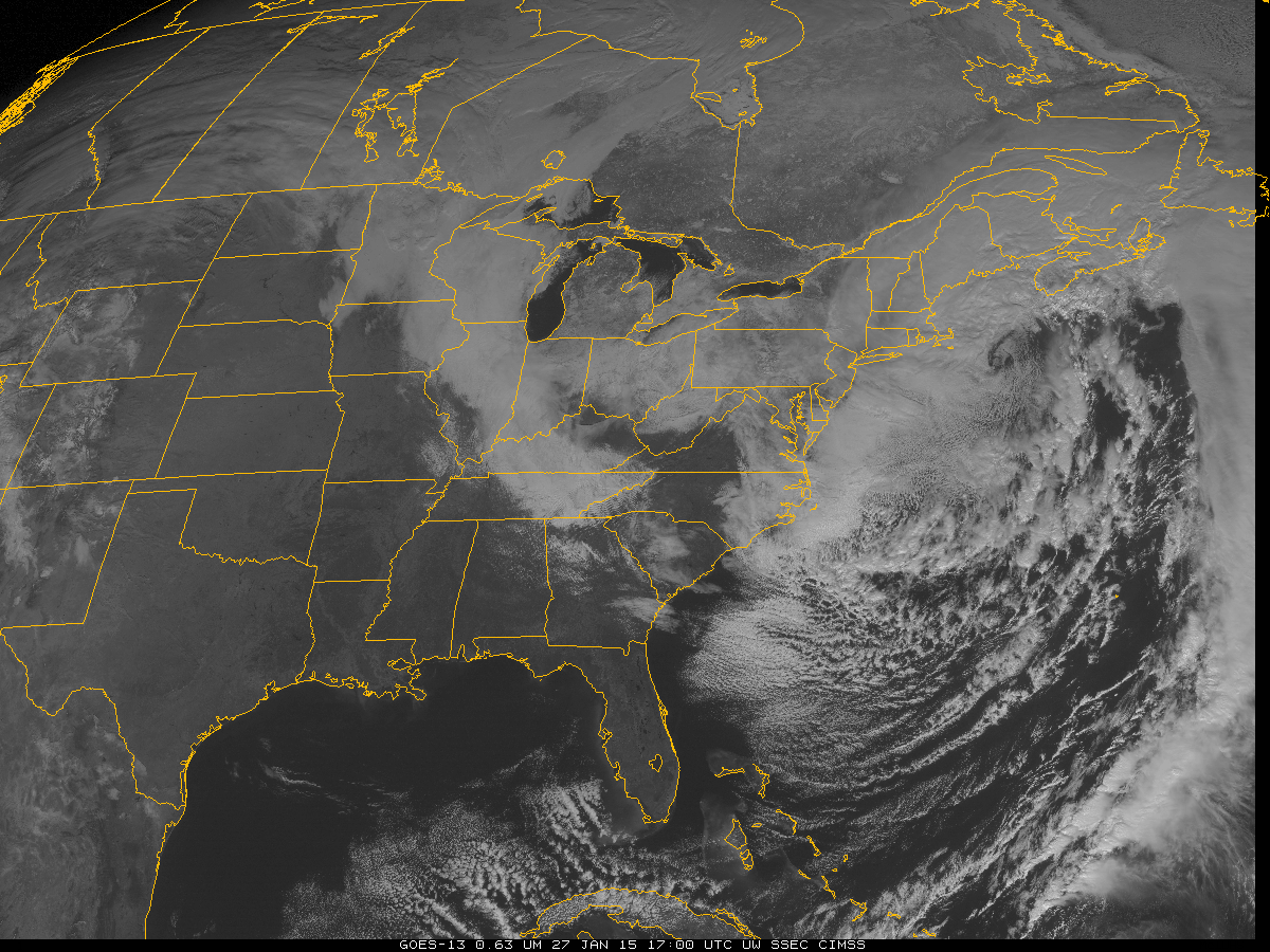 GOES-13 0.65 µm Visible Imagery, 26-27 January 2015 (click to play animation)