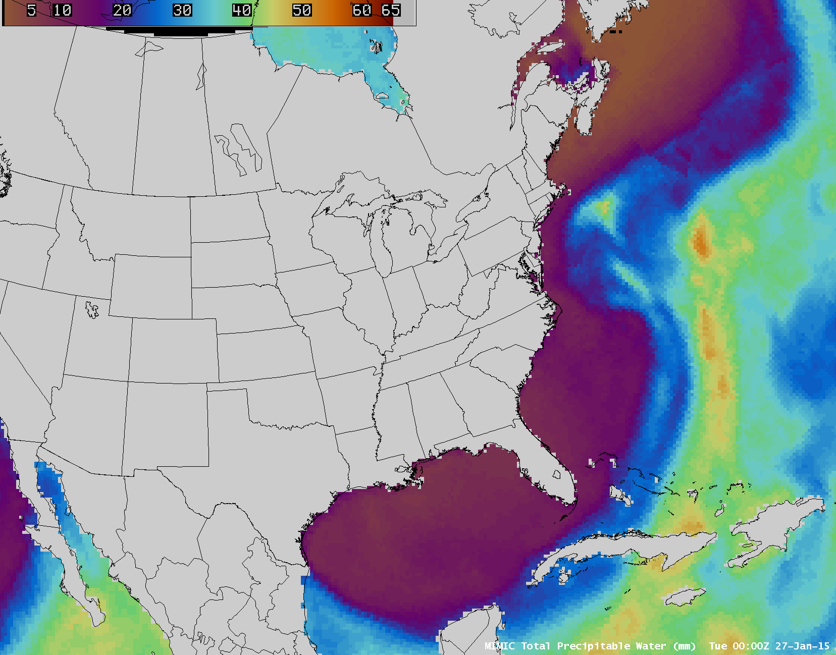 MIMIC total Precipitable Water (click to play animation)