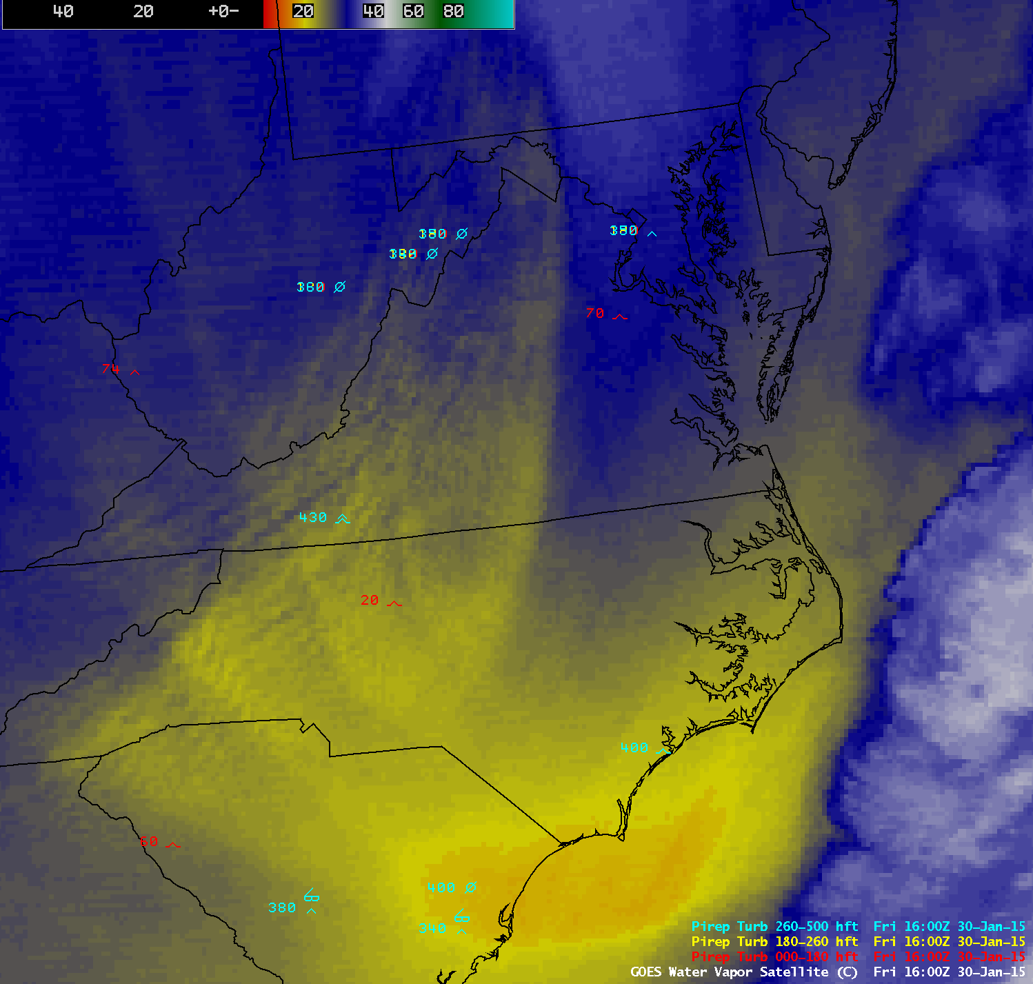 GOES-13 6.5 µm water vapor channel images (click to play animation)