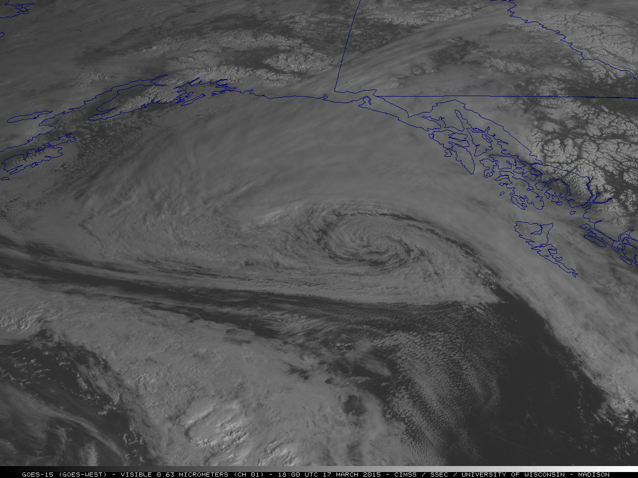 GOES-15 0.63 µm visible images - 