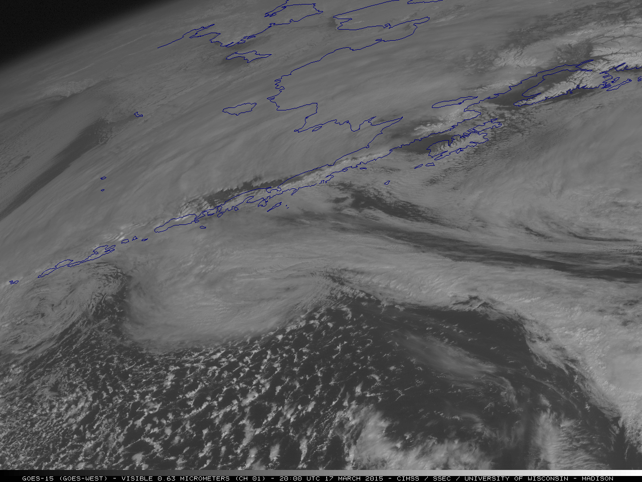 GOES-15 0.63 µm visible channel images - 