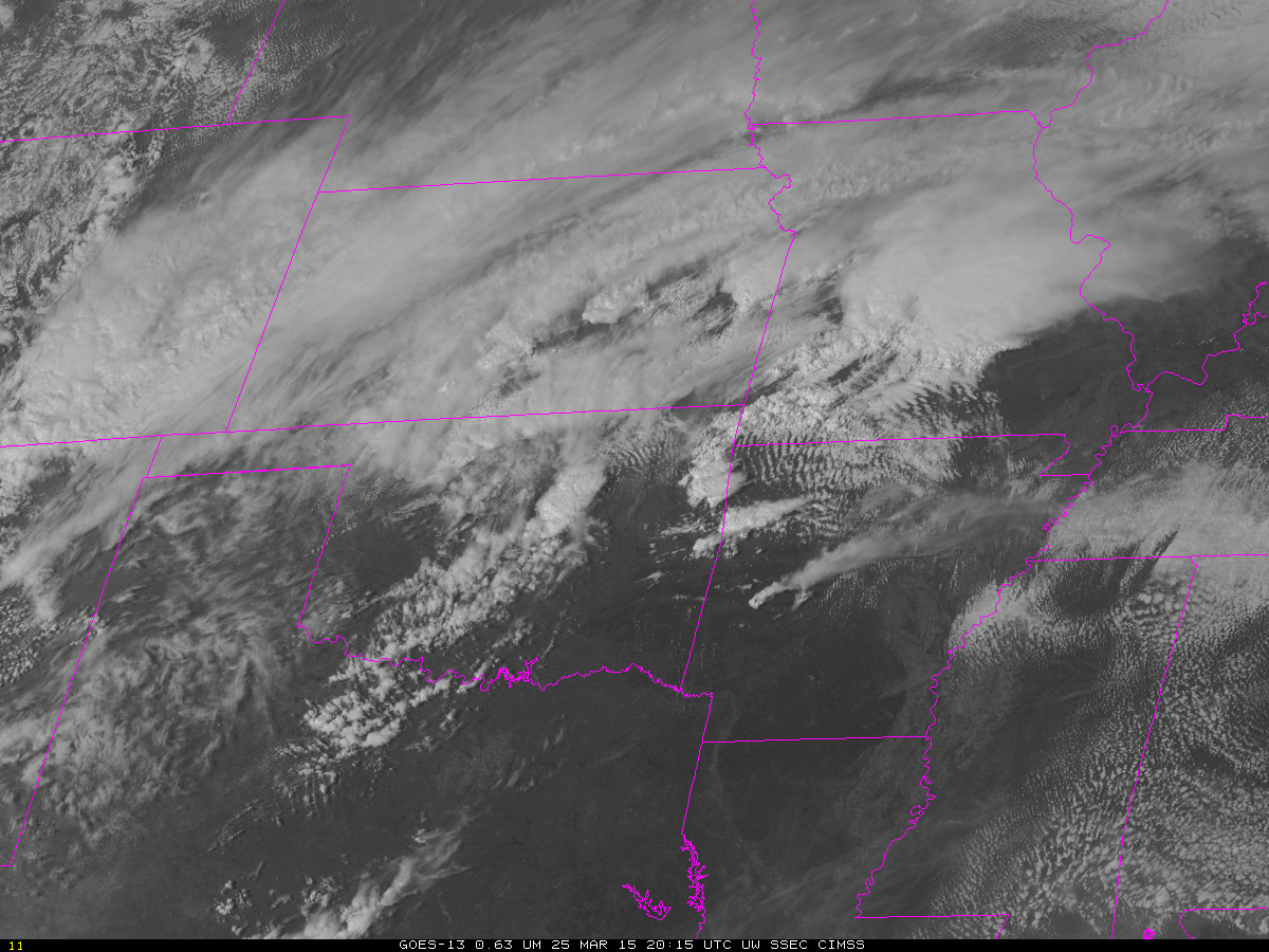 GOES-13 Visible 0.65 µm Imagery (Click to animate)