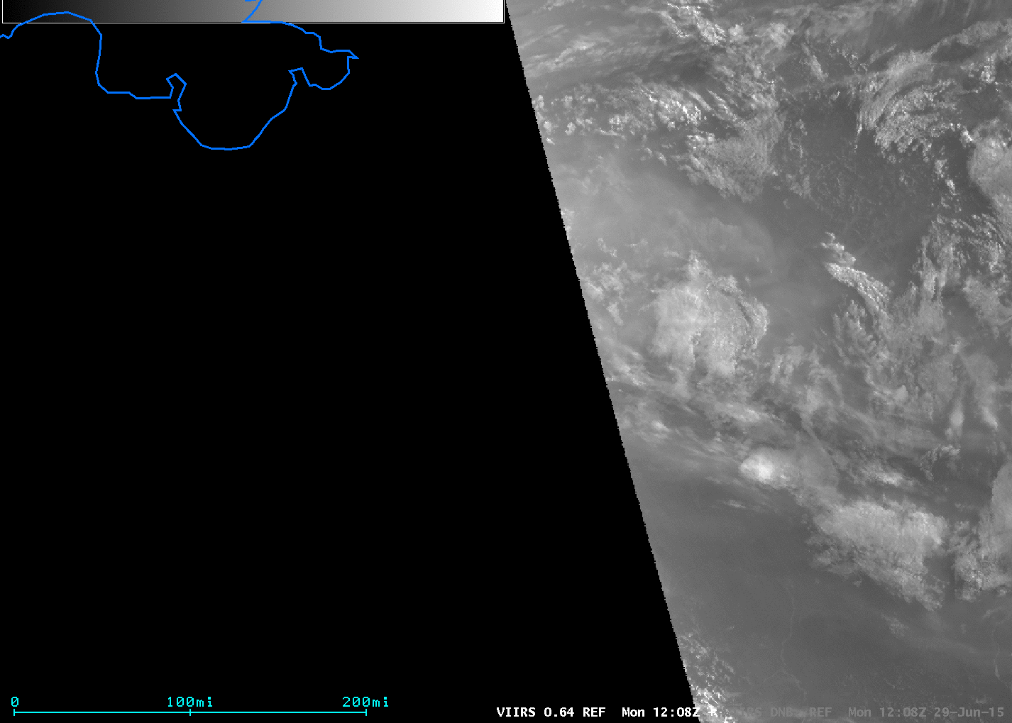 Suomi NPP 0.64 µm visible channel images, times as indicated (click to enlarge)