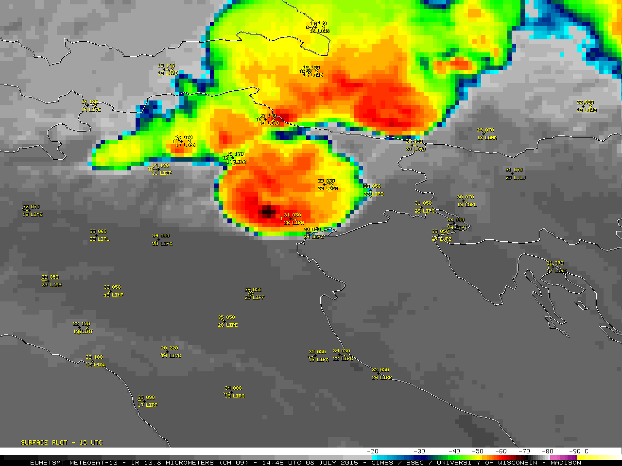 Meteosat-10 Infrared (10.8 µm) images (click to play animation)