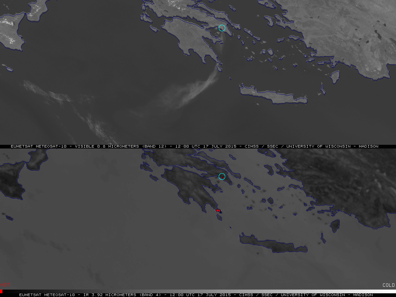 Meteosat-10 visible and shortwave IR images (click to play animation)