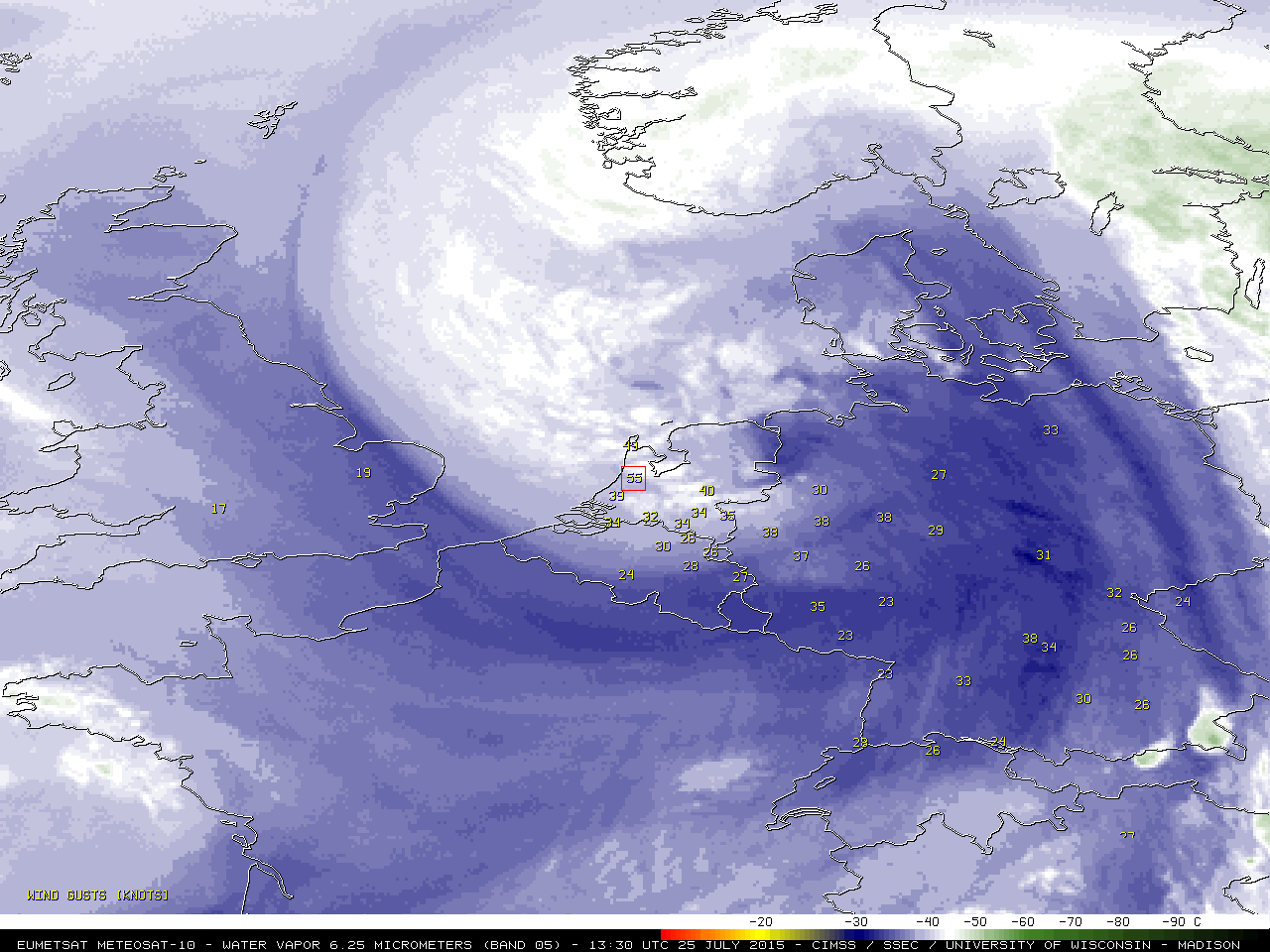 Meteosat-10 6.25  µm water vapor channel images [click to play animation]