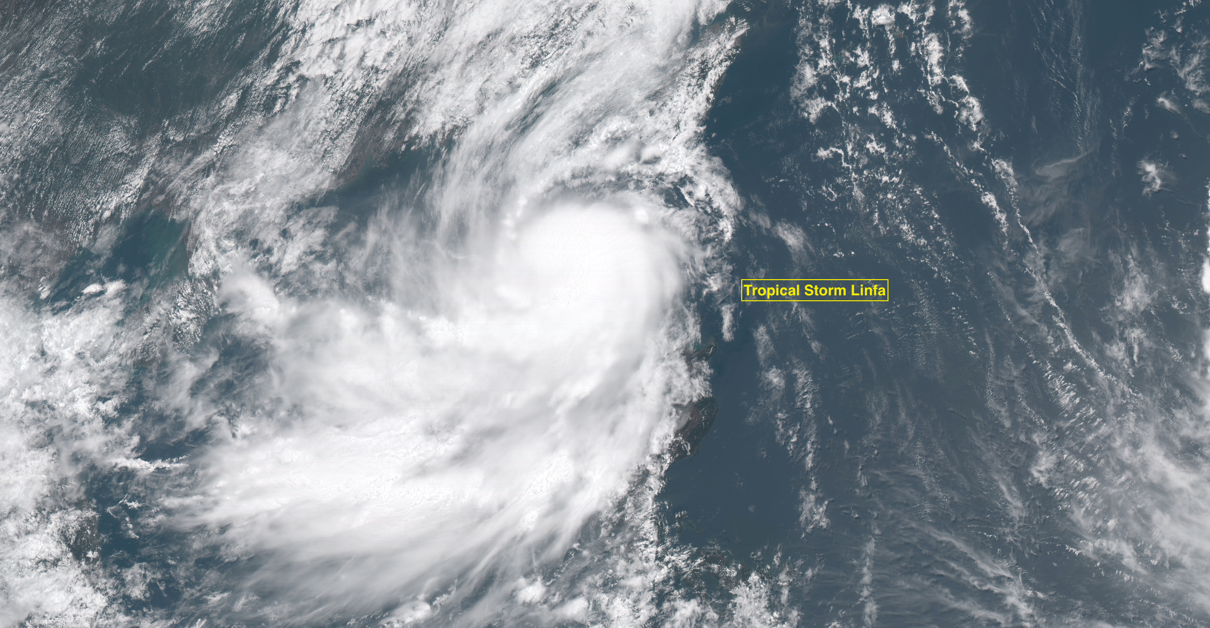 Tropical Storm Linfa off the coast of China