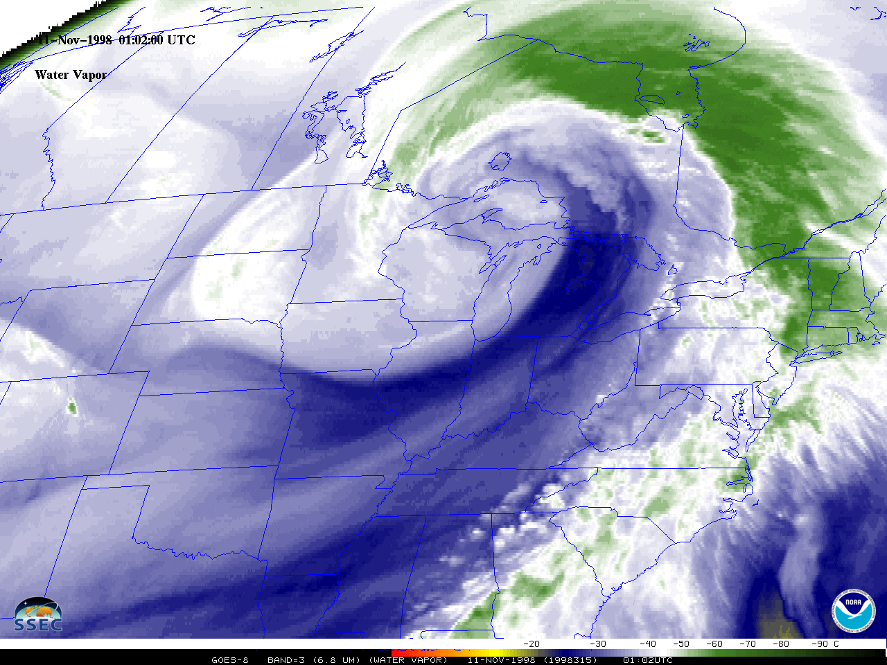 GOES-8 Water Vapor (6.7 µm) images [click to play MP4 animation]