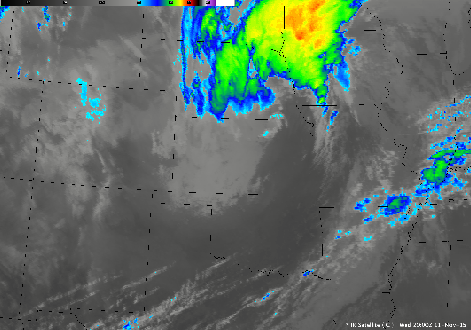 GOES-13 Infrared (10.7 µm) images [click to play animation]