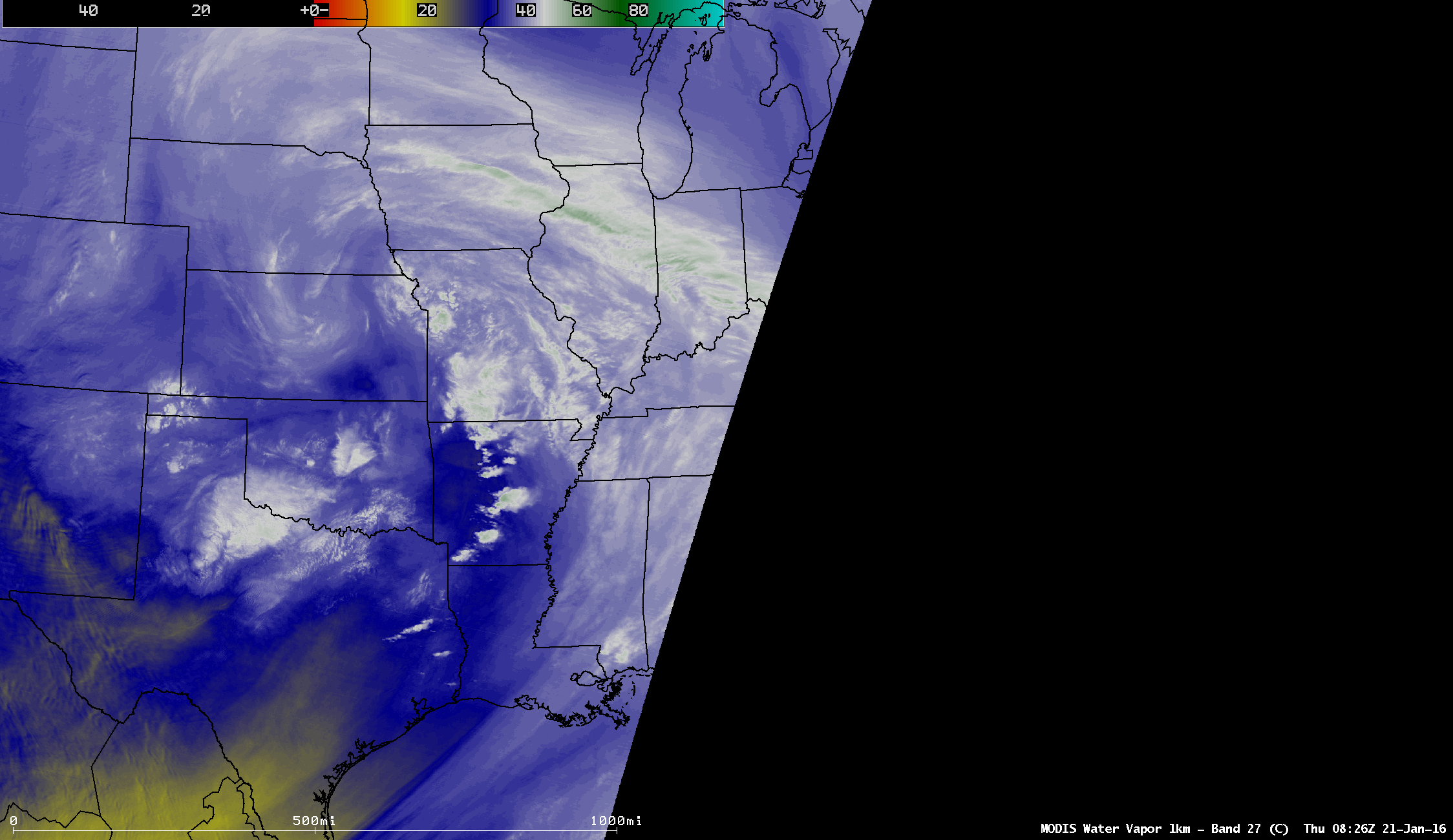 MODIS Water Vapor (6.7 µm) images [click to enlarge]
