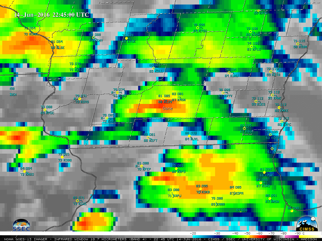 GOES-13 Infrared Window (10.7 µm) images [click to play animation]