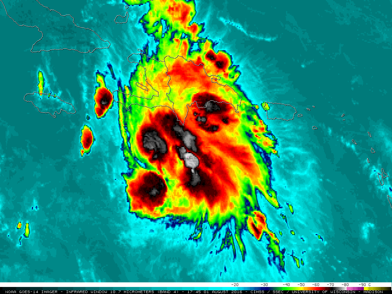 GOES-14 Infrared Window (10.7 um) images [click to play animation]