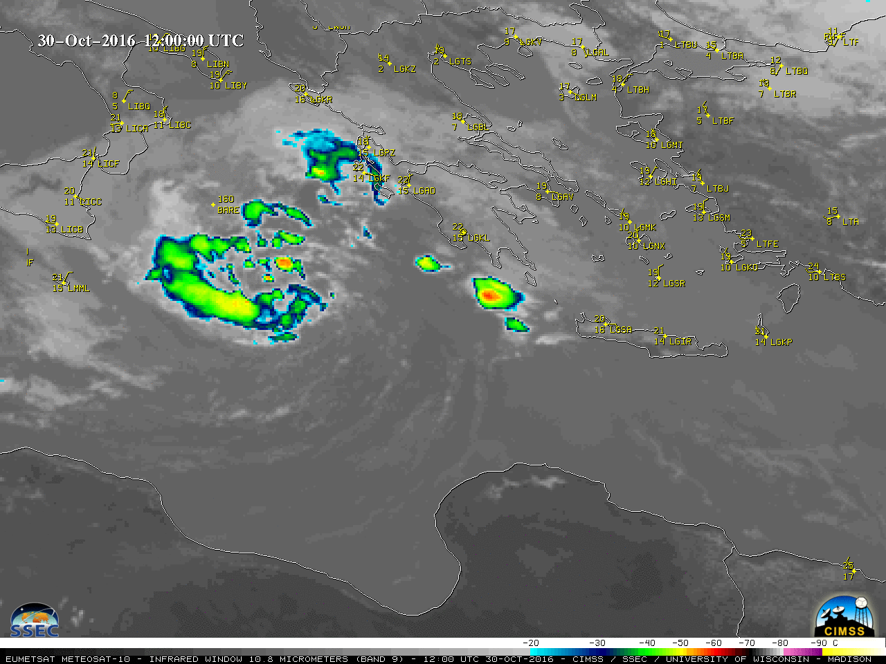 EUMETSAT Meteosat-10 Infrared Window (10.8 um) images [click to play MP4 animation] 