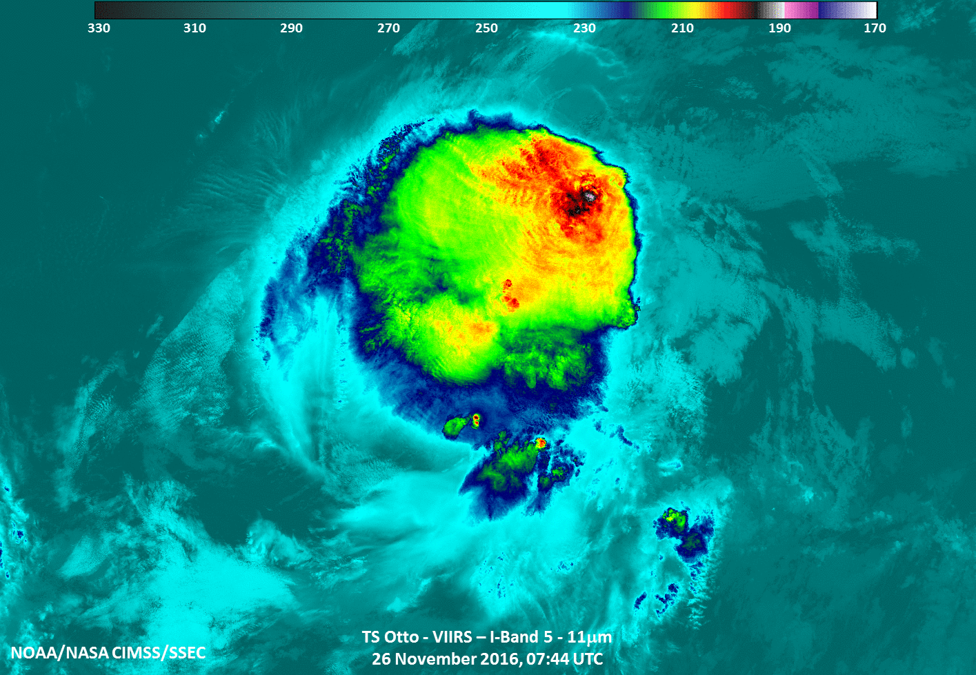 Suomi NPP VIIRS Infrared Window (11.45 µm) and Day/Night Band (0.7 µm) images [click to enlarge]