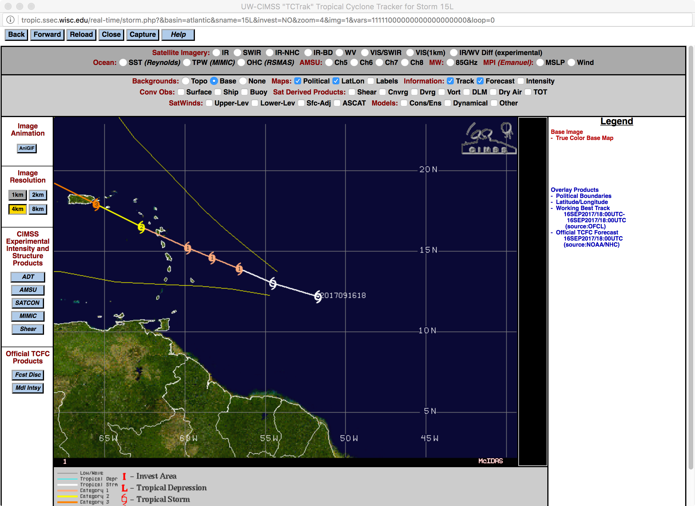 Initial NHC forecast track [click to enlarge]