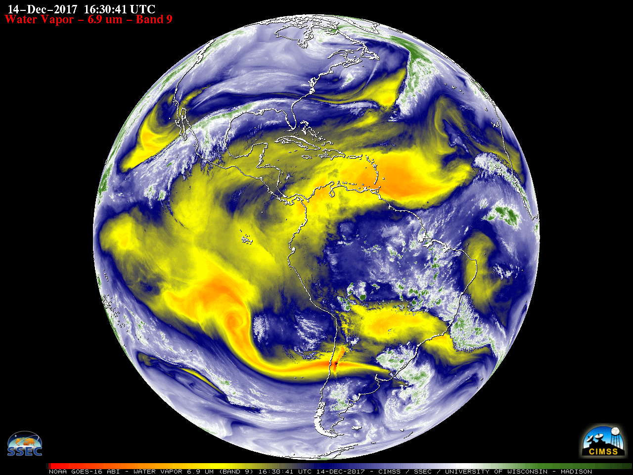 GOES-16 Full-Disk Mid-level Water Vapor image [click to enlarge]