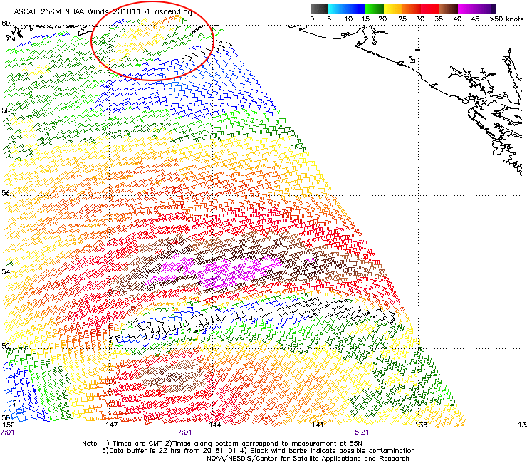 Metop-A and Metop-B ASCAT surface scatterometer winds [click to enlarge]