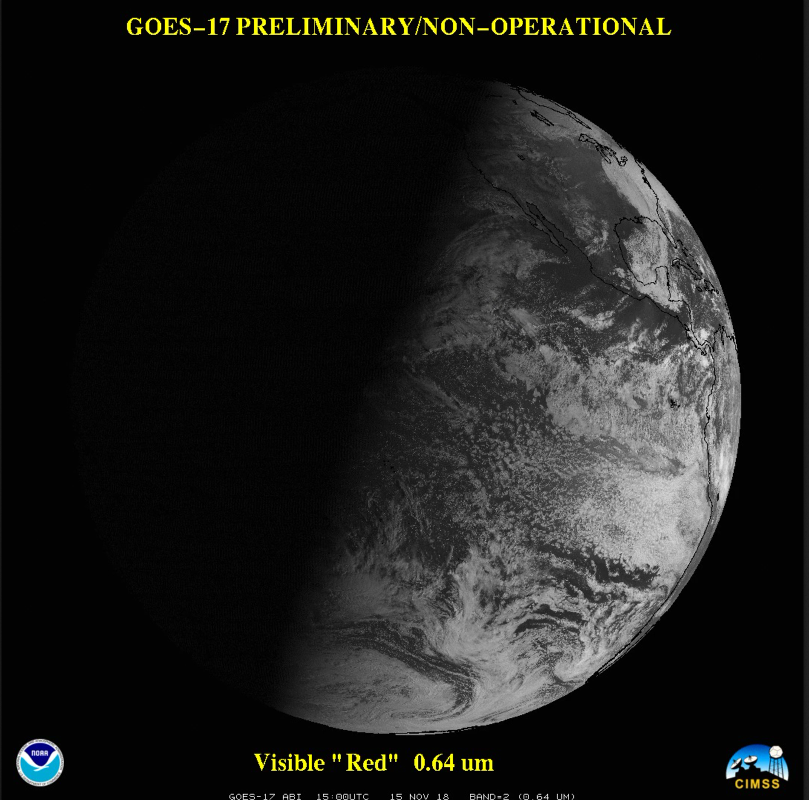 Full Disk images of the 16 ABI bands from GOES-17 [click to play MP4 animation]