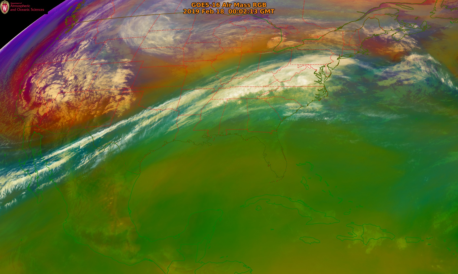 GOES-16 Air Mass RGB images [click to play animation | MP4]