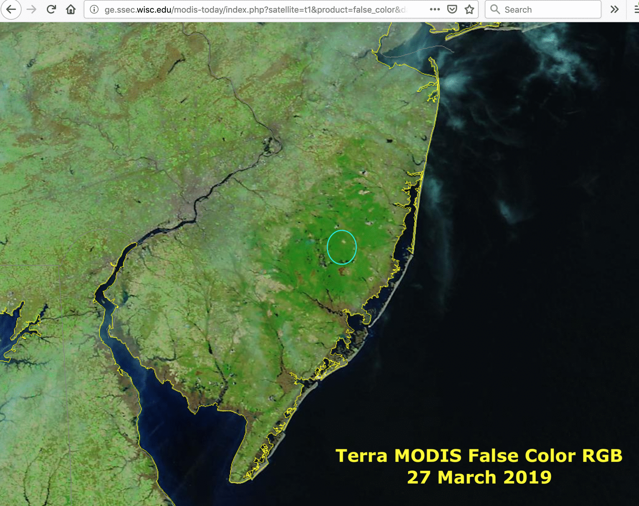 Terra MODIS False Color RGB images on 28 March and 01 April [click to enlarge]