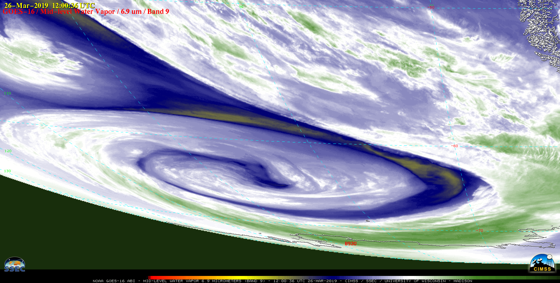 GOES-16 Mid-level Water Vapor images [click to play animation | MP4]