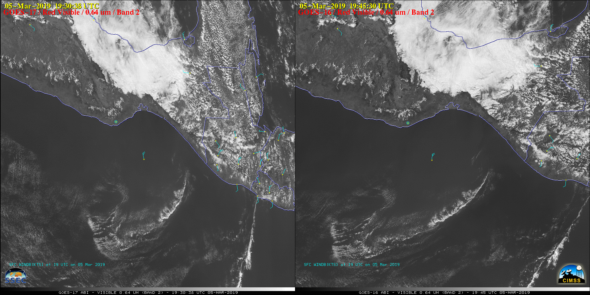 GOES-17 (left) and GOES-16 (right) 