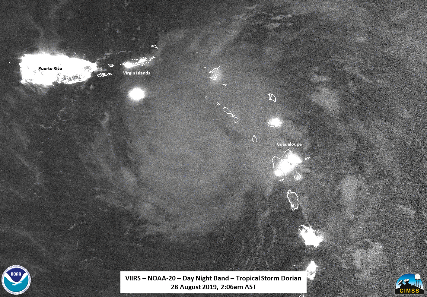 NOAA-20 Day/Night Band (0.7 µm) and Infrared Window (11.45 µm) images, courtesy of William Straka (CIMSS) [click to enlarge]