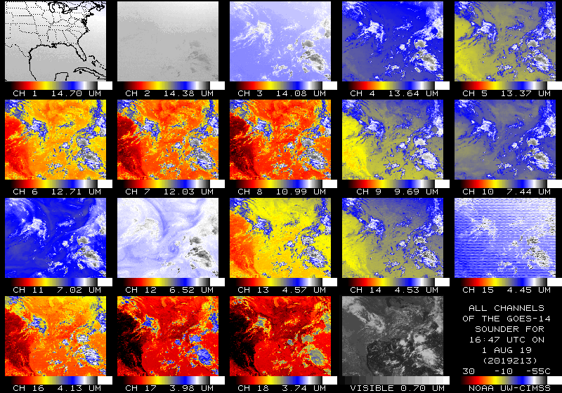 Sample GOES-14 multi-spectral image