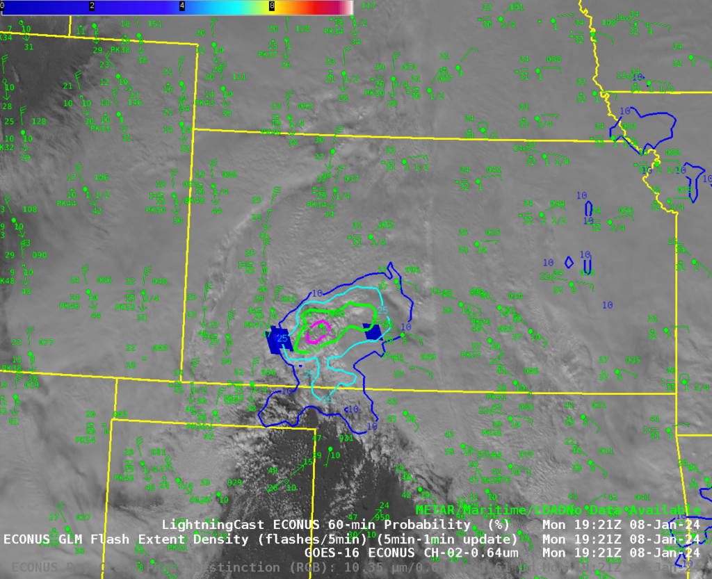 LightningCast probability with a High Plains blizzard — CIMSS Satellite