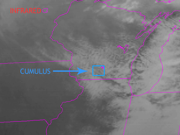 Cumulus clouds - infrared satellite image