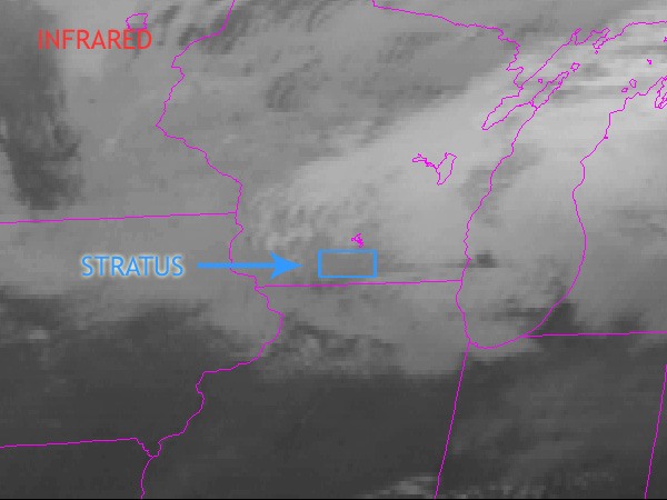 Stratus clouds - infrared satellite image