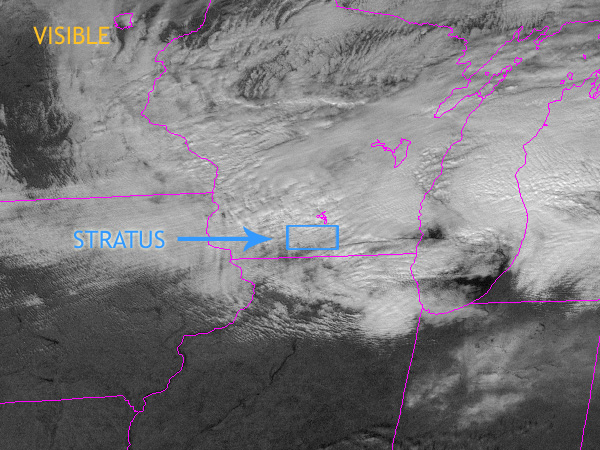 Stratus clouds - visible satellite image